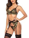 3pcs Lace Bra & Thongs with Garter Belt SHFE-S198