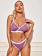 Purple Mesh Bra Panty Splicing Lingerie Set SHFE-9099