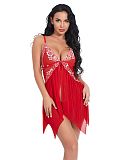 See-through Sheer Splicing Strappy Babydoll SHFE-W345