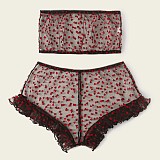 See-through Mesh Bra and Shorts Lingerie Set SHFE-W508
