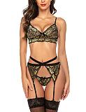 3pcs Lace Bra & Thongs with Garter Belt SHFE-S198