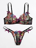 Sexy Lace Plunge Bra with Thongs SHFE-W486