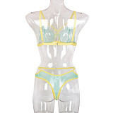 Green Lace Splicing Strappy Bra & Thong SHFE-W492