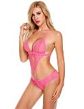 Halter Sheer Buckle Teddy Lingerie TLJ-159