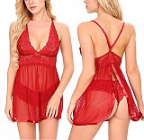 Lace Mesh Splicing Babydoll Set SHFE-w291
