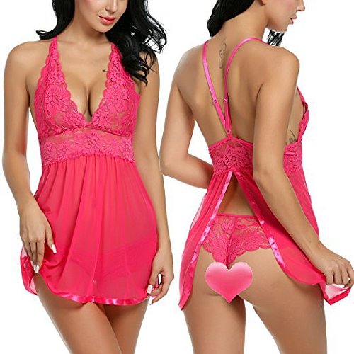 Lace Mesh Splicing Babydoll Set SHFE-w291