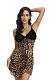 Leopard Print Strappy Lingerie Night Dress for Women SHFE-W399