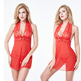 See-through Mesh Lace Halter Babydoll Set SHFE-w123