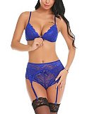 Seductive Lace Bralette Set with Garter Belt TLJ-315