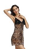 Leopard Print Strappy Lingerie Night Dress for Women SHFE-W399