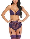 Seductive Lace Bralette Set with Garter Belt TLJ-315
