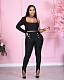 Black High Waist Push Up Ankle Length Trousers LSD-8802