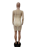 Mesh Rhinestone Long Sleeve Club Dress LSD-82001