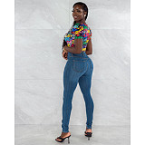 Streetwear Letter Print Short Sleeve Bodysuits ASL-6558