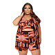 Short Sleeve Blouse+Crop Top+Shorts 3Pcs PINH-13269