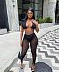 Sleeveless Crop Top Mesh Patchwork Pants Suit AL-273