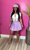 Solid High Waist Pleated Mini Skirts ZAND-31188