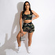 Fitness Vest Crop Top Running Shorts Tracksuit PINH-1227