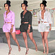 Solid Color Button Up Shirt Top and Shorts Set BGN-178