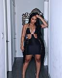 Haler Backless Lace Up Cut Out Tassel Bodycon Dress MDF-5287