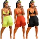 Halter Bra Top+Tassel High Waist Shorts 2 Piece Set FNN-8660