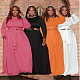 Plus Size Lace Up Crop Tops Maxi Skirts Matching Set WA-77238