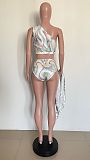 Print Hollow Out Crop Top+Underwear+Mini Skirt Sets HMS-5535