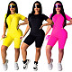 Side Striped Short Sleeve T-Shirts+Shorts Tracksuits SH-390273