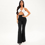 Office Lady Stretchy Solid High Waist Flare Pants WSY-5926