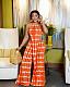 Tie Dye Print Irregular Tops and Wide Leg Pants Suits WSM-5303
