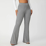Office Lady Stretchy Solid High Waist Flare Pants WSY-5926