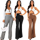 Office Lady Stretchy Solid High Waist Flare Pants WSY-5926