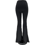 Office Lady Stretchy Solid High Waist Flare Pants WSY-5926