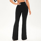 Office Lady Stretchy Solid High Waist Flare Pants WSY-5926