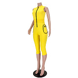 Sleeveless Zipper Stand High Stretchy Fitness Romper ASL-6568