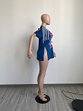 Print Slit Sleeve Tassel Hip Hop Streetwear Soft Top FSL-193