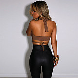 Halter Cross Bandage Y2K Club Vest Crop Tops MS-1705