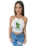 Knitted Camisole Chic Wrap Halter Backless Crop Top ZAND-31190