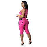 Sleeveless Zipper Stand High Stretchy Fitness Romper ASL-6568