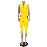 Sleeveless Zipper Stand High Stretchy Fitness Romper ASL-6568