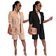 Solid Long Sleeve Single Button Blazer+Shorts Set AIL-205
