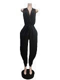 Halter Backless Lace Up Sashes Loose Jumpsuits MEM-88426