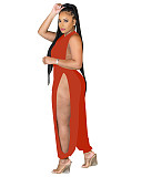 Halter Backless Lace Up Sashes Loose Jumpsuits MEM-88426