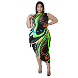 Colorful Striped Print Side Slit Bandage Maxi Dress ASL-7077