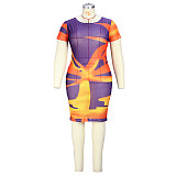 Plus Size Short Sleeve Mesh Sheer Bodycon Dresses JLY-19310