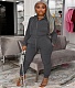Zip Hooded Long Sleeve Coat Sweatpants Set