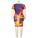 Plus Size Short Sleeve Mesh Sheer Bodycon Dresses JLY-19310
