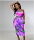 Tie Dye Hollow Out Sleeveless Bodycon Maxi Dress MUX-6078