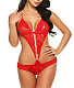 Halter Sheer Buckle Teddy Lingerie TLJ-159