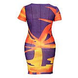 Plus Size Short Sleeve Mesh Sheer Bodycon Dresses JLY-19310
